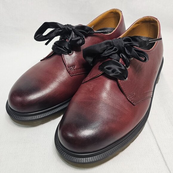 Dr Doc Martens Air Wair 1461 Lace Up Oxfords Burgundy Shoes Women's Size 7 Men 6 - Picture 1 of 13